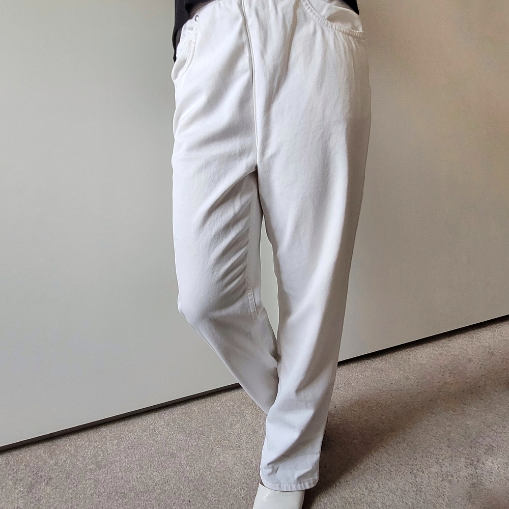 Escada Sport White Straight Leg High Rise Pants